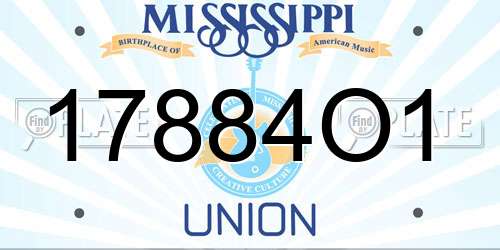 17884O1 Mississippi License Plate