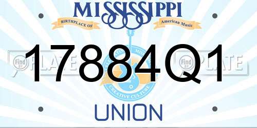 17884Q1 Mississippi License Plate
