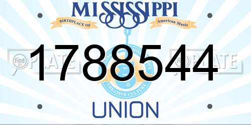 1788544 Mississippi License Plate
