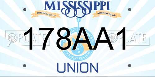 178AA1 Mississippi License Plate
