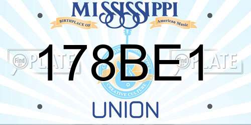 178BE1 Mississippi License Plate