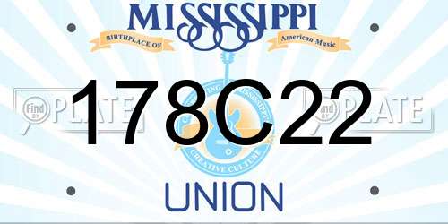 178C22 Mississippi License Plate