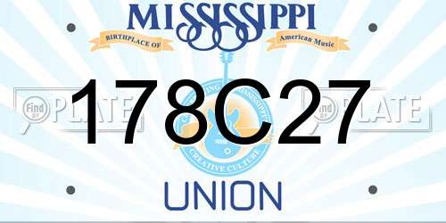 178C27 Mississippi License Plate