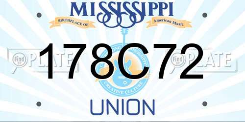 178C72 Mississippi License Plate