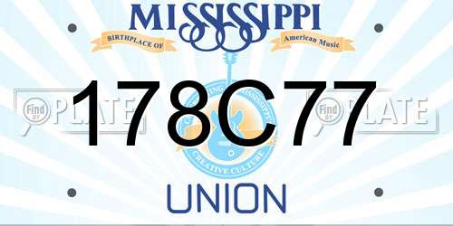 178C77 Mississippi License Plate