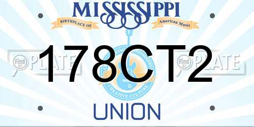 178CT2 Mississippi License Plate