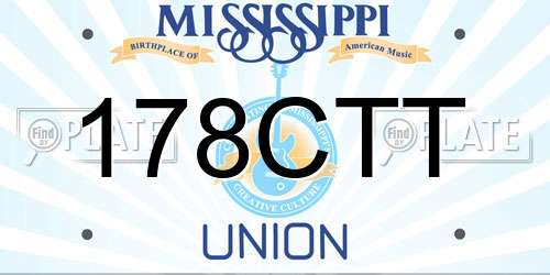 178CTT Mississippi License Plate