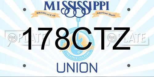 178CTZ Mississippi License Plate