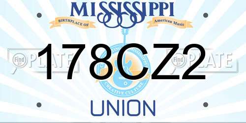 178CZ2 Mississippi License Plate