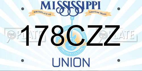 178CZZ Mississippi License Plate