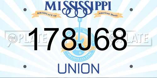 178J68 Mississippi License Plate