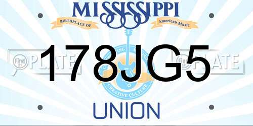 178JG5 Mississippi License Plate