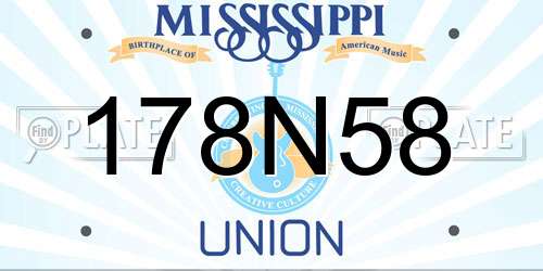178N58 Mississippi License Plate