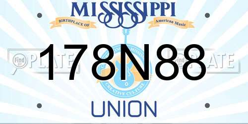 178N88 Mississippi License Plate