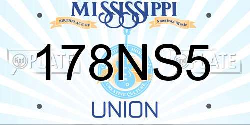 178NS5 Mississippi License Plate