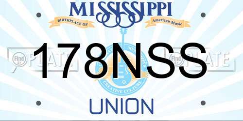 178NSS Mississippi License Plate