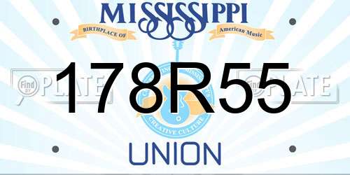 178R55 Mississippi License Plate