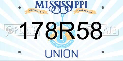 178R58 Mississippi License Plate