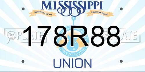178R88 Mississippi License Plate