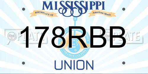 178RBB Mississippi License Plate