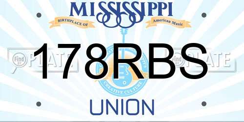178RBS Mississippi License Plate