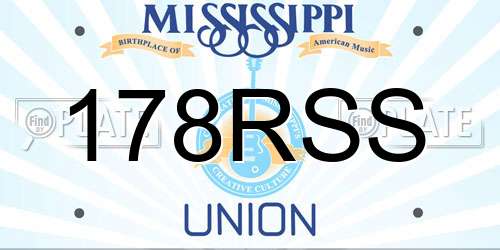 178RSS Mississippi License Plate