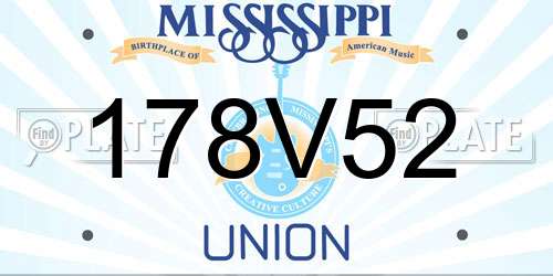 178V52 Mississippi License Plate