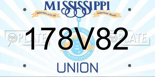 178V82 Mississippi License Plate
