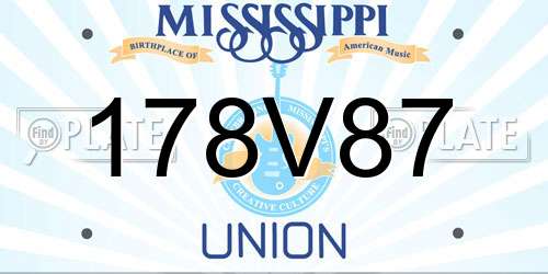 178V87 Mississippi License Plate
