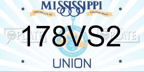 178VS2 Mississippi License Plate