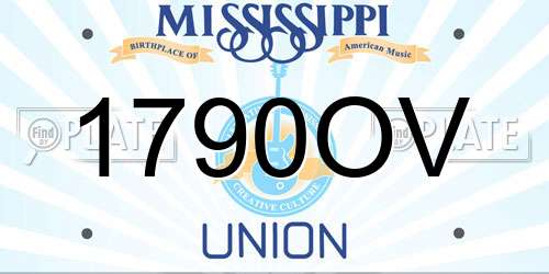 1790OV Mississippi License Plate