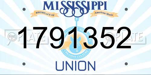 1791352 Mississippi License Plate
