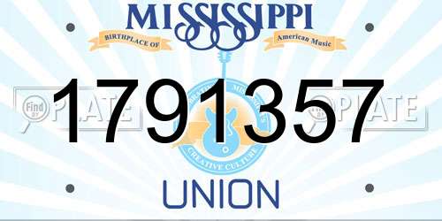 1791357 Mississippi License Plate