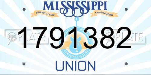 1791382 Mississippi License Plate