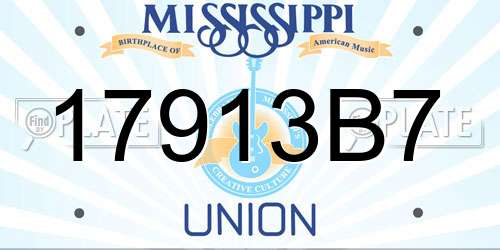17913B7 Mississippi License Plate