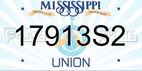 17913S2 Mississippi License Plate