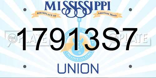 17913S7 Mississippi License Plate