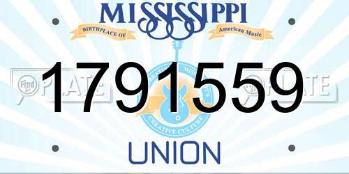 1791559 Mississippi License Plate