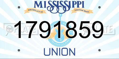 1791859 Mississippi License Plate