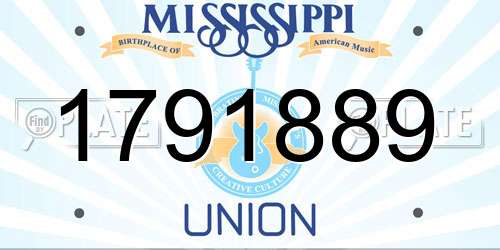 1791889 Mississippi License Plate