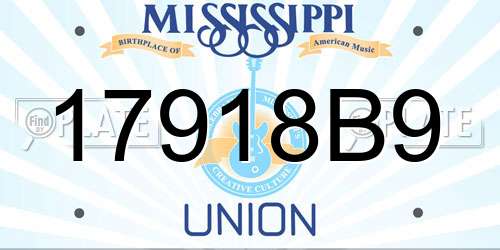 17918B9 Mississippi License Plate