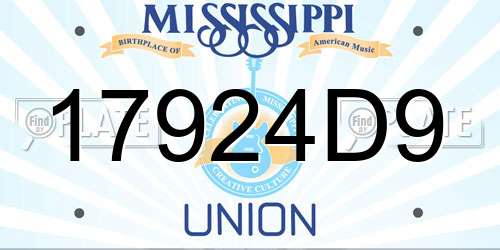 17924D9 Mississippi License Plate