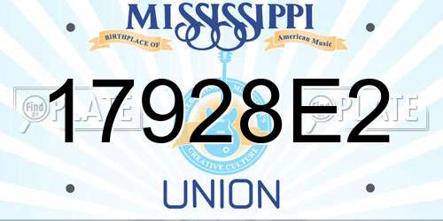 17928E2 Mississippi License Plate