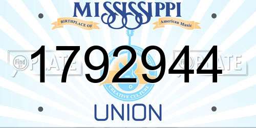 1792944 Mississippi License Plate