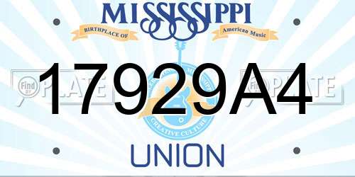 17929A4 Mississippi License Plate