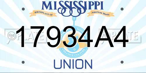 17934A4 Mississippi License Plate