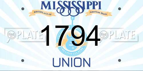1794 Mississippi License Plate