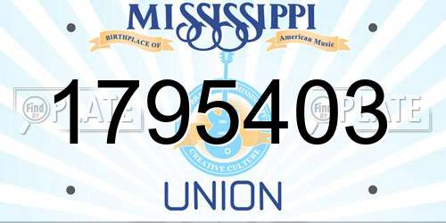 1795403 Mississippi License Plate