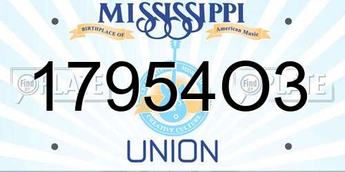 17954O3 Mississippi License Plate