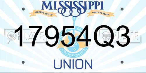 17954Q3 Mississippi License Plate
